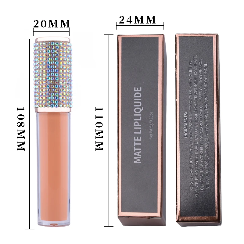 

OEM Private Label Liquid Lipstick Custom Matte Waterproof Nude Shade with Mineral Ingredients for Lip Beauty