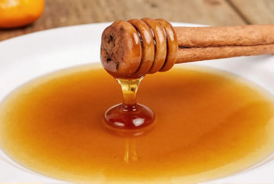 Cinnamon honey drizzled over oatmeal with fresh berries