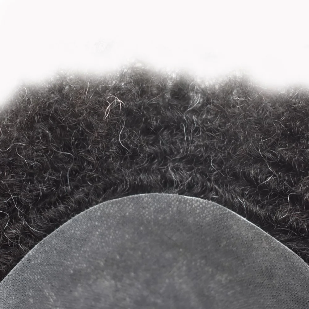 

Natural Looking Hair Pieces For Black People 10mm Wave Hair Units With 10% Grey Hair Mixed Full PU Base