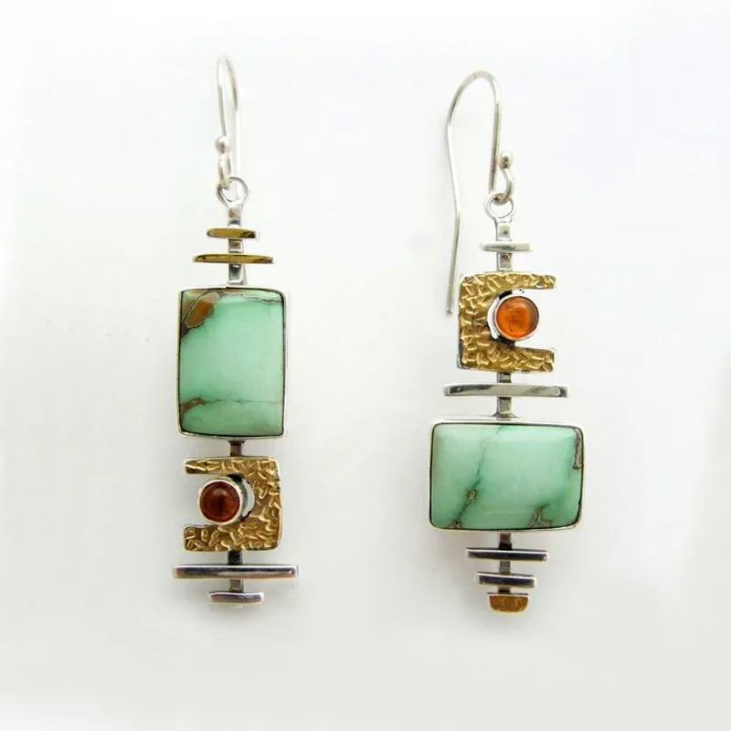 

Bohemian Vintage Creative Tribe Geometric Turquoise Earrings