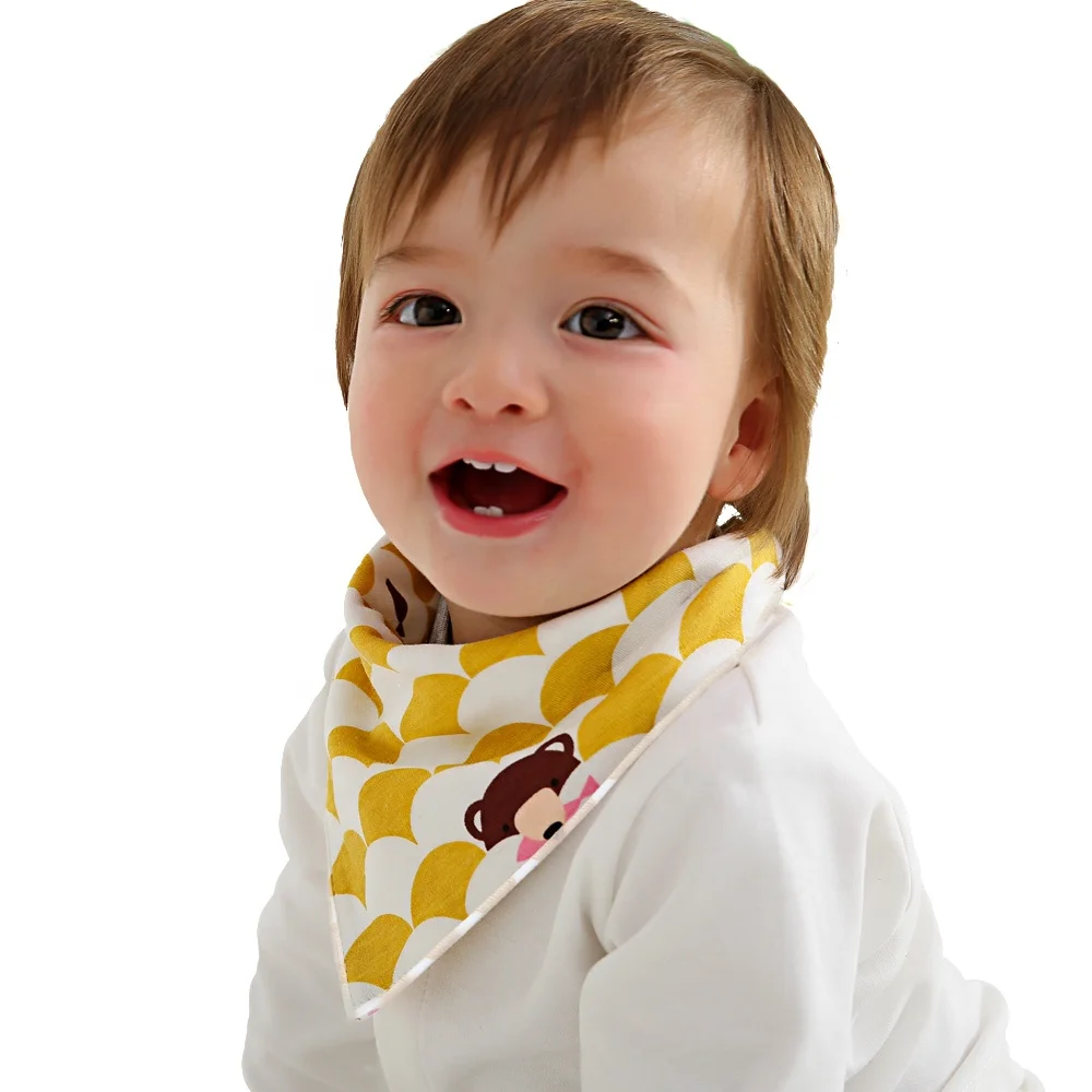 
POPOMI 2020 free sample wholesale high quality cotton bandana drool baby accessories bibs for drooling and teething 