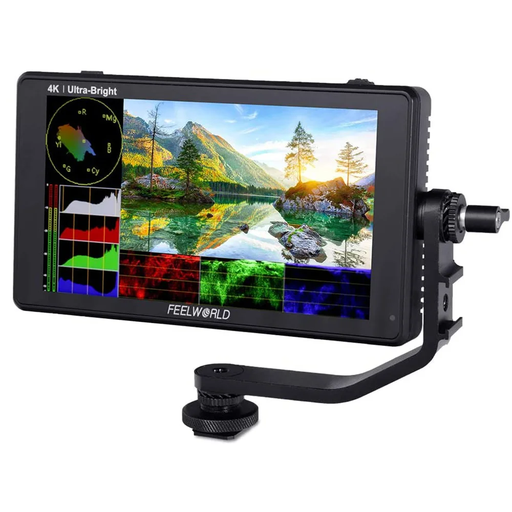 

FEELWORLD LUT6 6 Inch 2600nits HDR/3D LUT Touch Screen DSLR Camera Field Monitor with Waveform VectorScope Histogram 4K HDMI