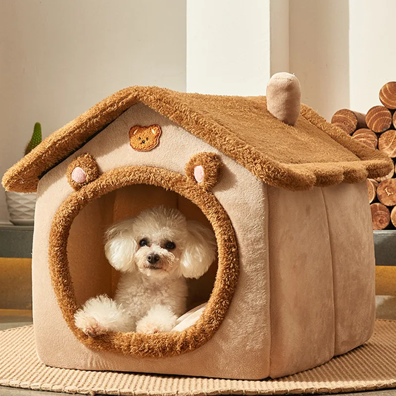 

Foldable Dog House Kennel Bed Mat For Small Medium Dogs Cats Winter Warm Cat bed Nest Basket Pets Puppy Cave Sofa Pet Products