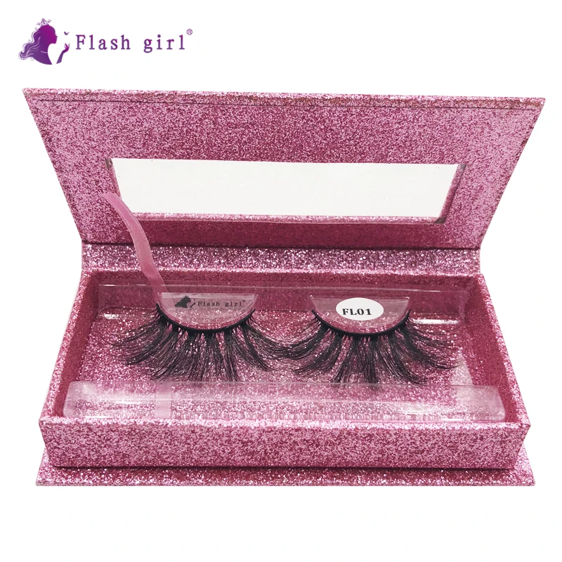 

Hot sale thick eyelash with beautiful box FL01-FL10 good quality 25mm 100% handmade natural soft eyelashes