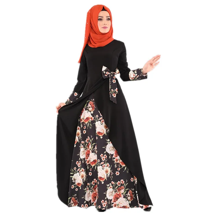 

Islamic clothing High End Casual Women Exquisite Muslim Dress Ankle Length Pleated Ruffle Abayas Flared Sleeve Chiffon Abaya, White