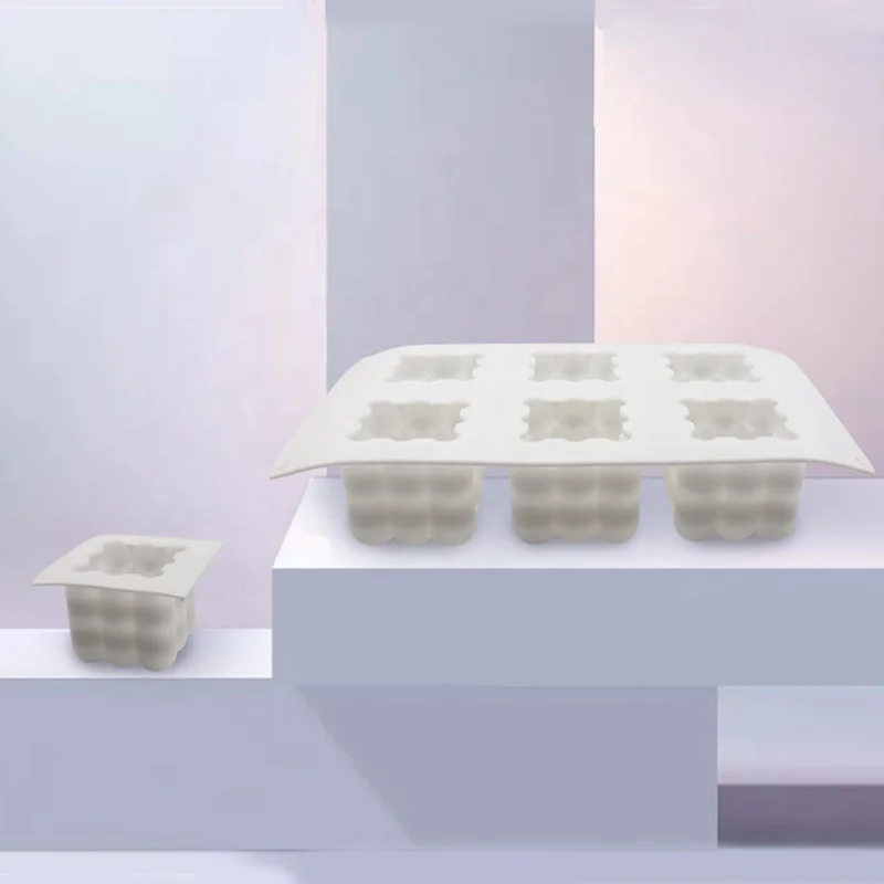 

6 Holes White Silicone Mold Baking Mold For Making Chocolate, Cake, Jelly, Dessert, Mousse Mold