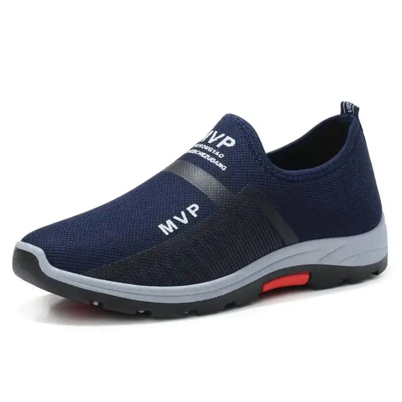 

Breathable mesh color matching shallow mouth loafer men's canvas shoes