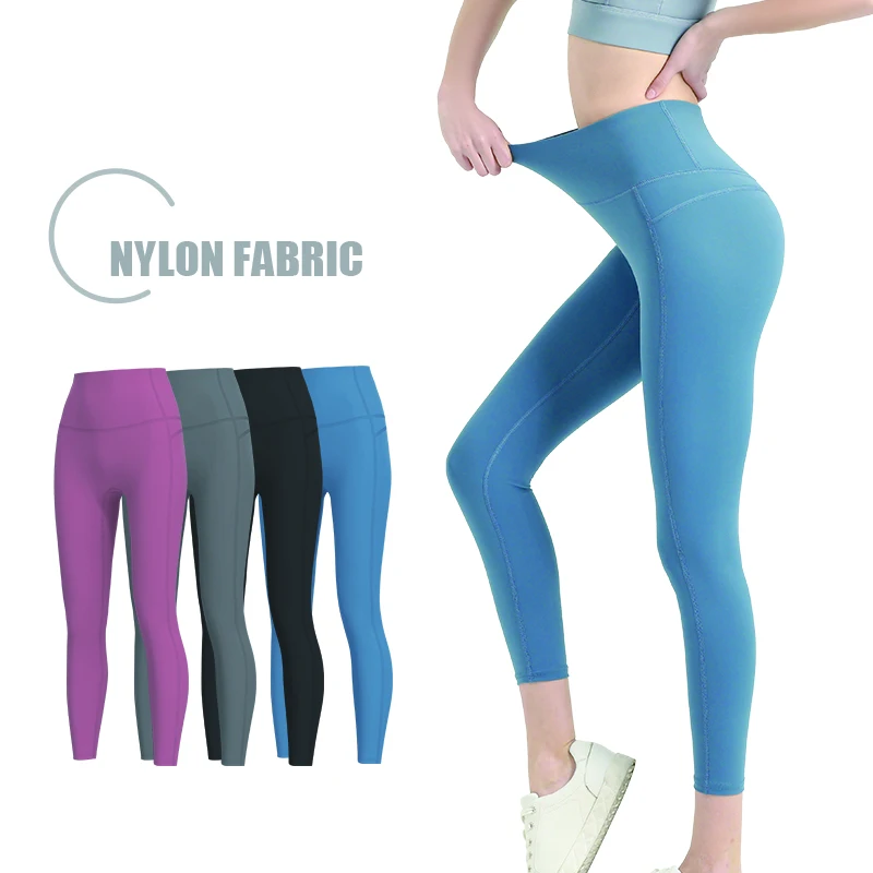 

tiktok leggings Spandex / Nylon high waisted Tight Breathable seamless Yoga Pants gym leggins Suit Gym Fitness Clothes For Wome, Brown