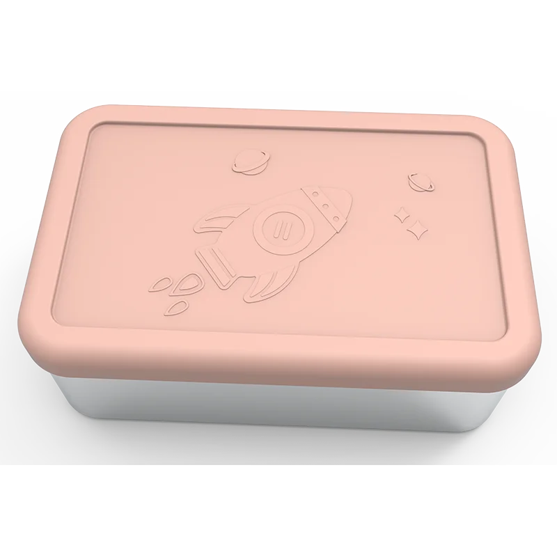 

Portable Food Grade Kids Bento Collapsible Food Storage Container Kitchen Silicone Lunch Box, Colourful or customized