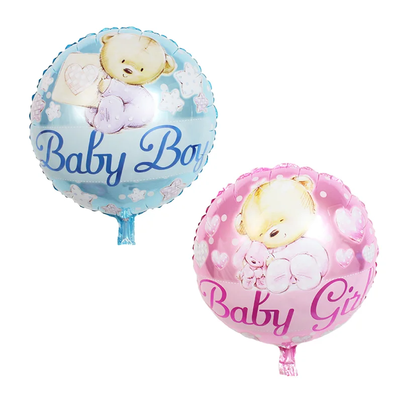 Cartoon Baby Bear Helium Foil Balloon Boy Or Girl 18 Inch Round ...