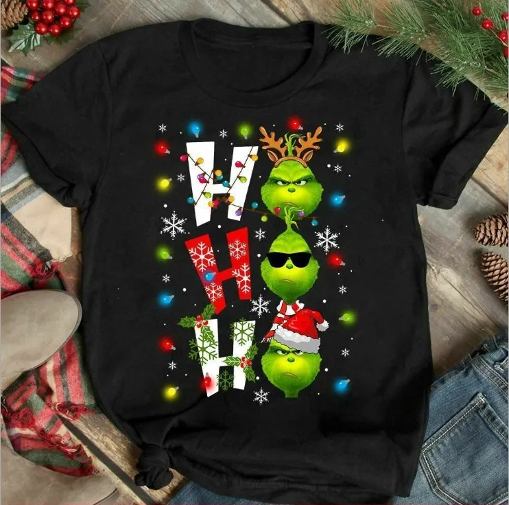 

2022 New Style Christmas Ho Ho Snowflake T Shirt For Women