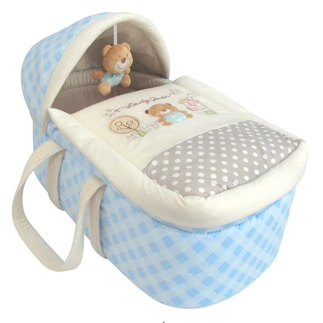 
Cheap custom design cute portable crib with extra soft cotton pad moses basket crib baby bed 