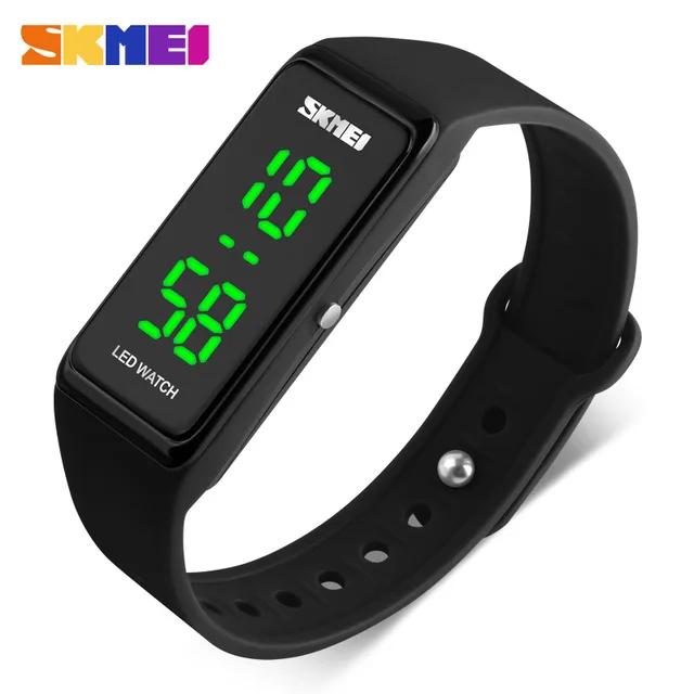 

SKMEI 1265 luxury black ladies smart watch new style Silicone band Waterproof Calendar LED display sports wrist watch