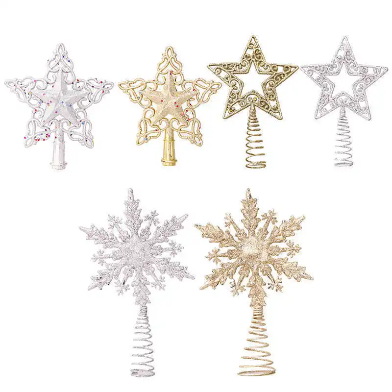 

Christmas Tree Top Star Snowflake Pendant Gifts Home Decorations News Year Xmas Trees Ornaments Treetop Topper