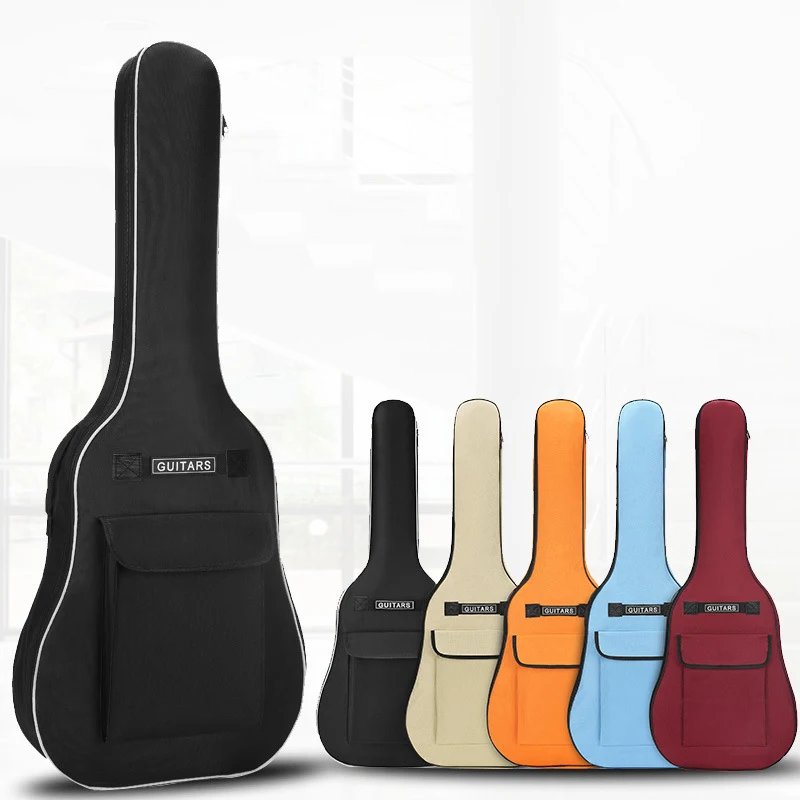 

Oxford Fabric Acoustic Guitar Bag Soft Case Double Shoulder Straps Padded Guitar Waterproof bass guitar bags Backpack, As photos
