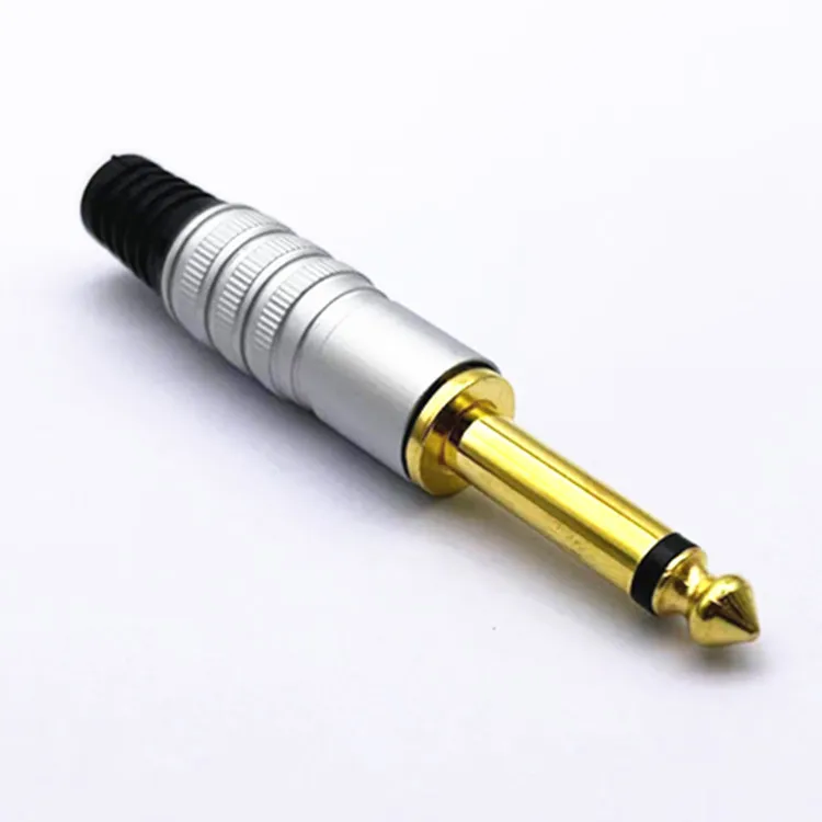 6.35mm 6.5mm 2 Pole Mono Amplifier Plug 6.35 6.5 2 Pin Adapter Microphone Jack Plug-in Audio Connector for Headphone Microphone