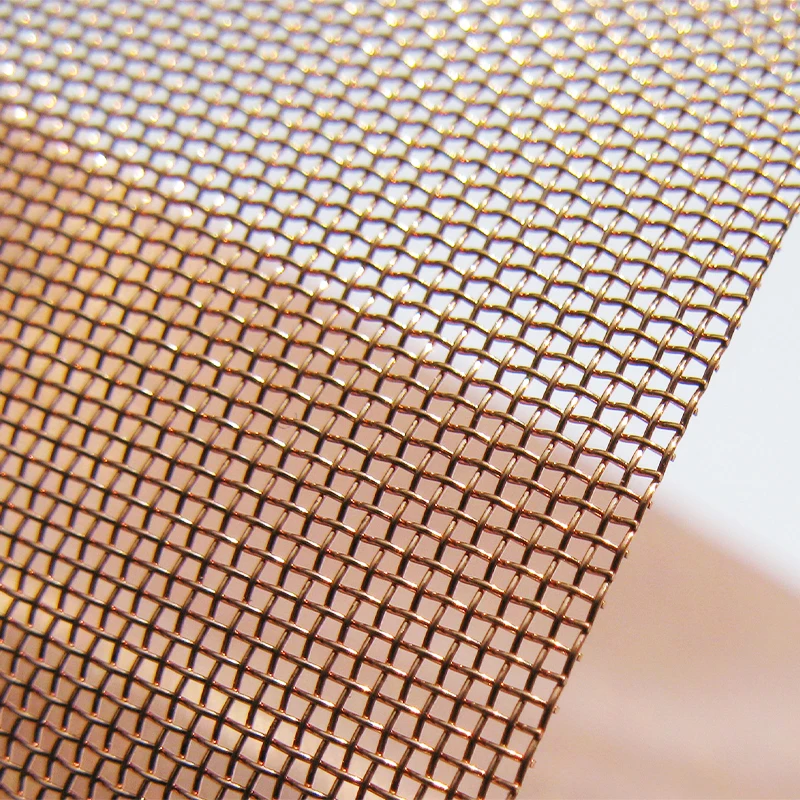 Pure Copper Wire Mesh Screen Fabric For Faraday Cage, EMF RF Shielding, Decorate Facade, Divide Space, Filter