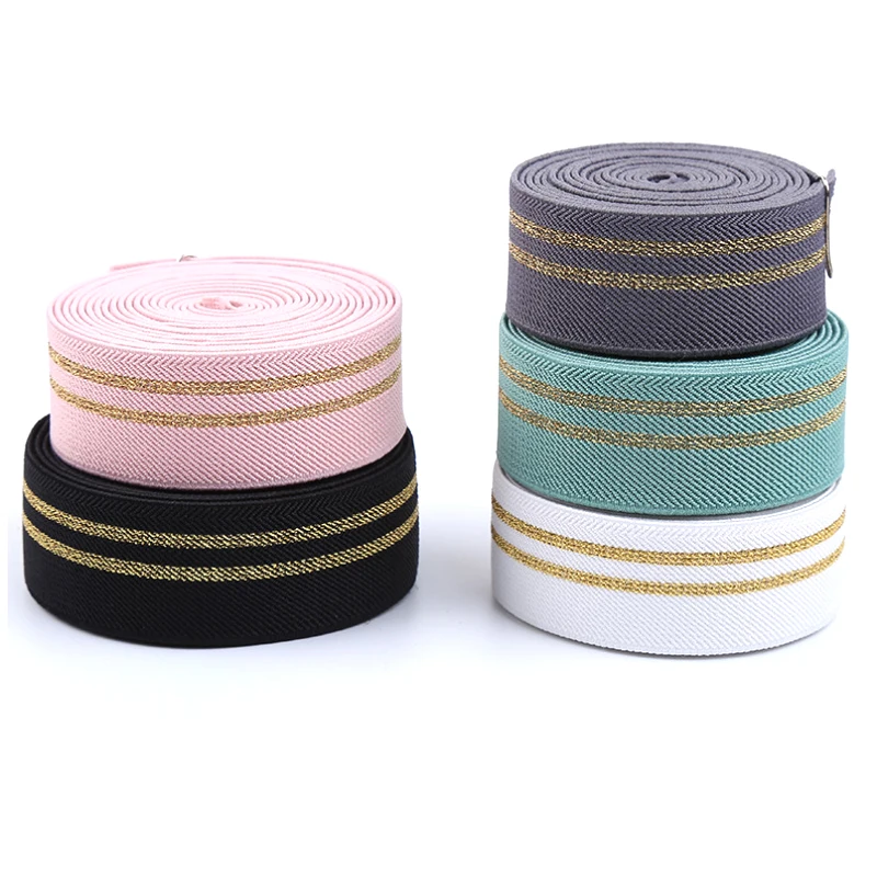 

new style wide lurex twill elastic band webbing tape