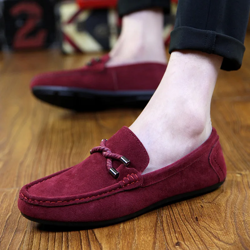 

Men Casual Moccasin Shoes Men's Loafers Soft Suede Leather Shoes Men's Flats Gommino Driving Shoes Size 39-44