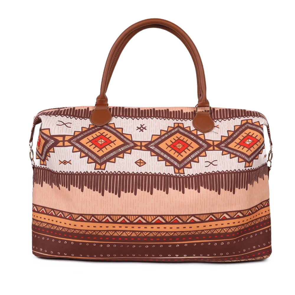 

Free Shipping Pu leather Print Vintage Tribal Aztec Duffle Bag Large Travel Tote Weekender Bag Overnight Weekend Bags For Women, Serape&leopard,leopard,rainbow,sunflower,etc.