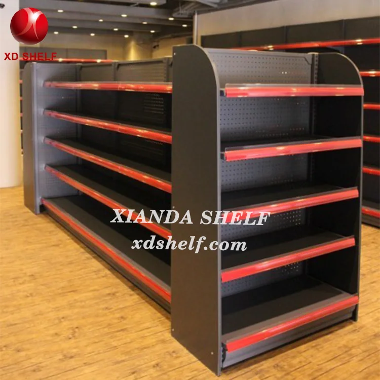 Supermarket supplies display shelves for retail store