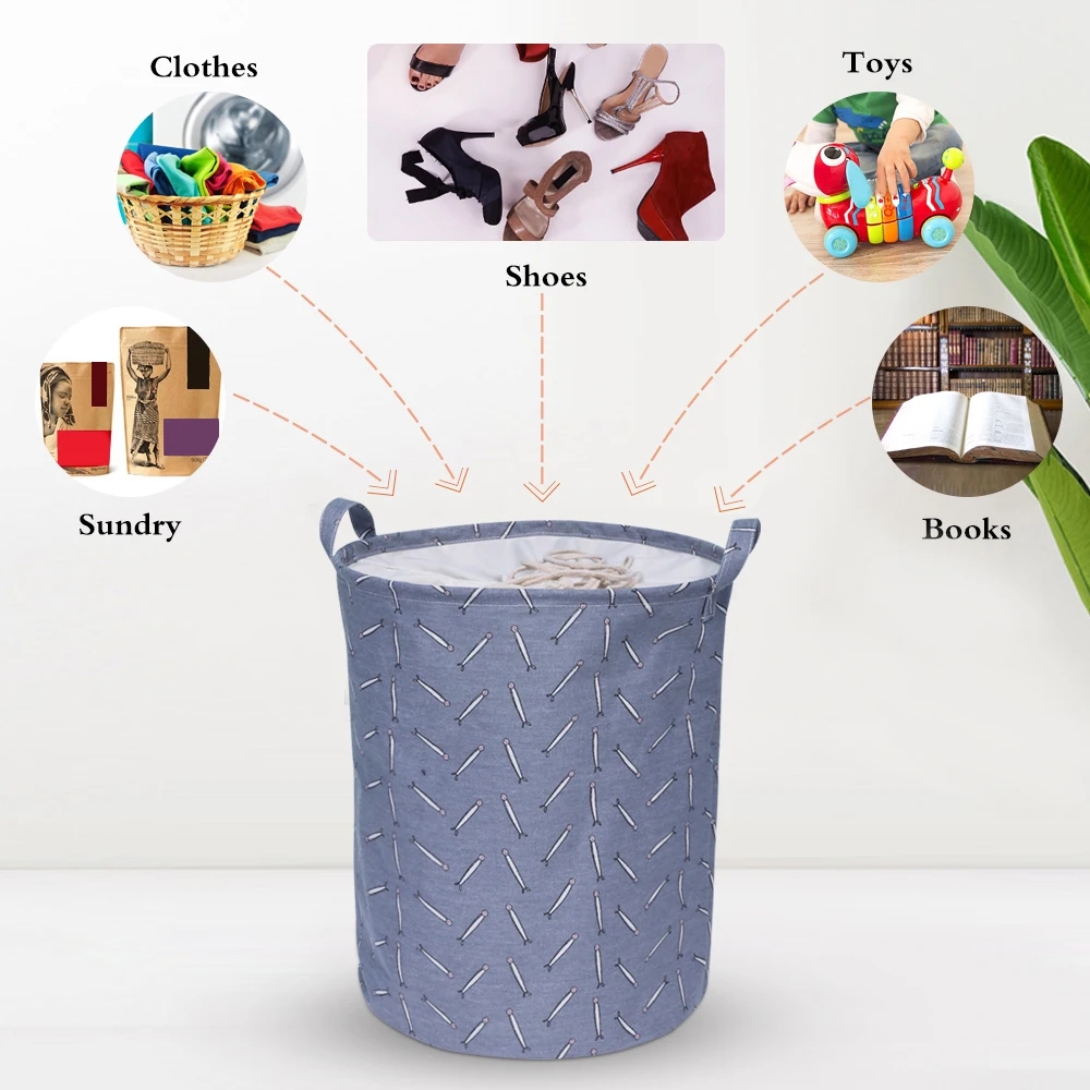 

Folding Collapsible Laundry Basket Large Capacity Drawstring Closure Laundry Hamper Organizer With Handle Bin Canvas Storage 1pc