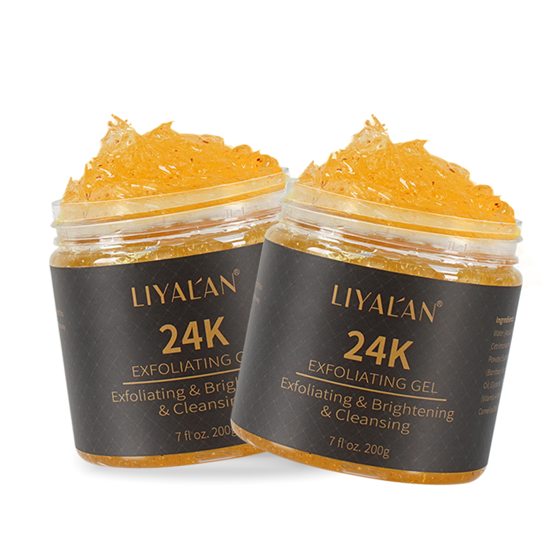 

Private Label Natural Organic Facial Exfoliator 24K Gold Exfoliating Gel, Golden gel