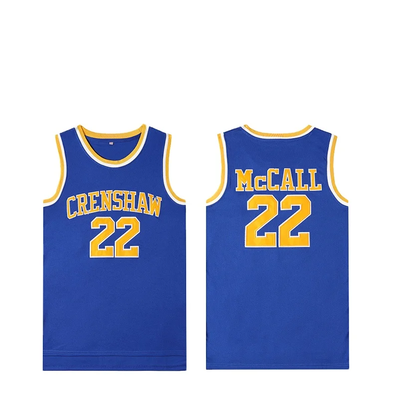 

Spot wholesale High Quality New Design Wholesale Sports Shooting Basketball Shirts For Men CRENSHAW MCCALL22 Basketball clothes, Blue black yellow