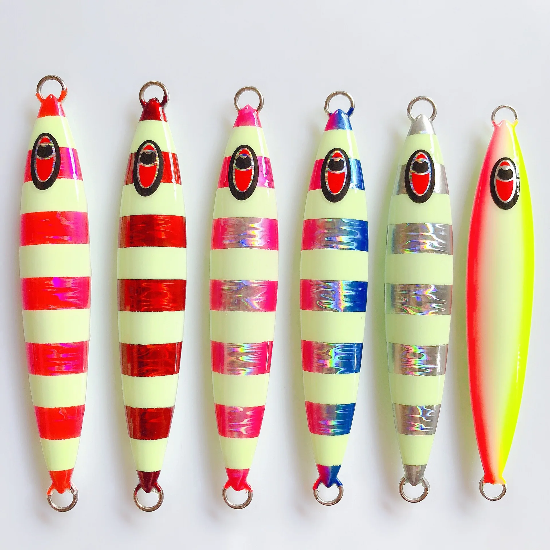 

Luminous Metal Lead Fish Fishing Lure with Squid Four Hook Glow Saltwater Jig Lure 80g 100g 120g 150g 180g 200g 250g 300g 400g