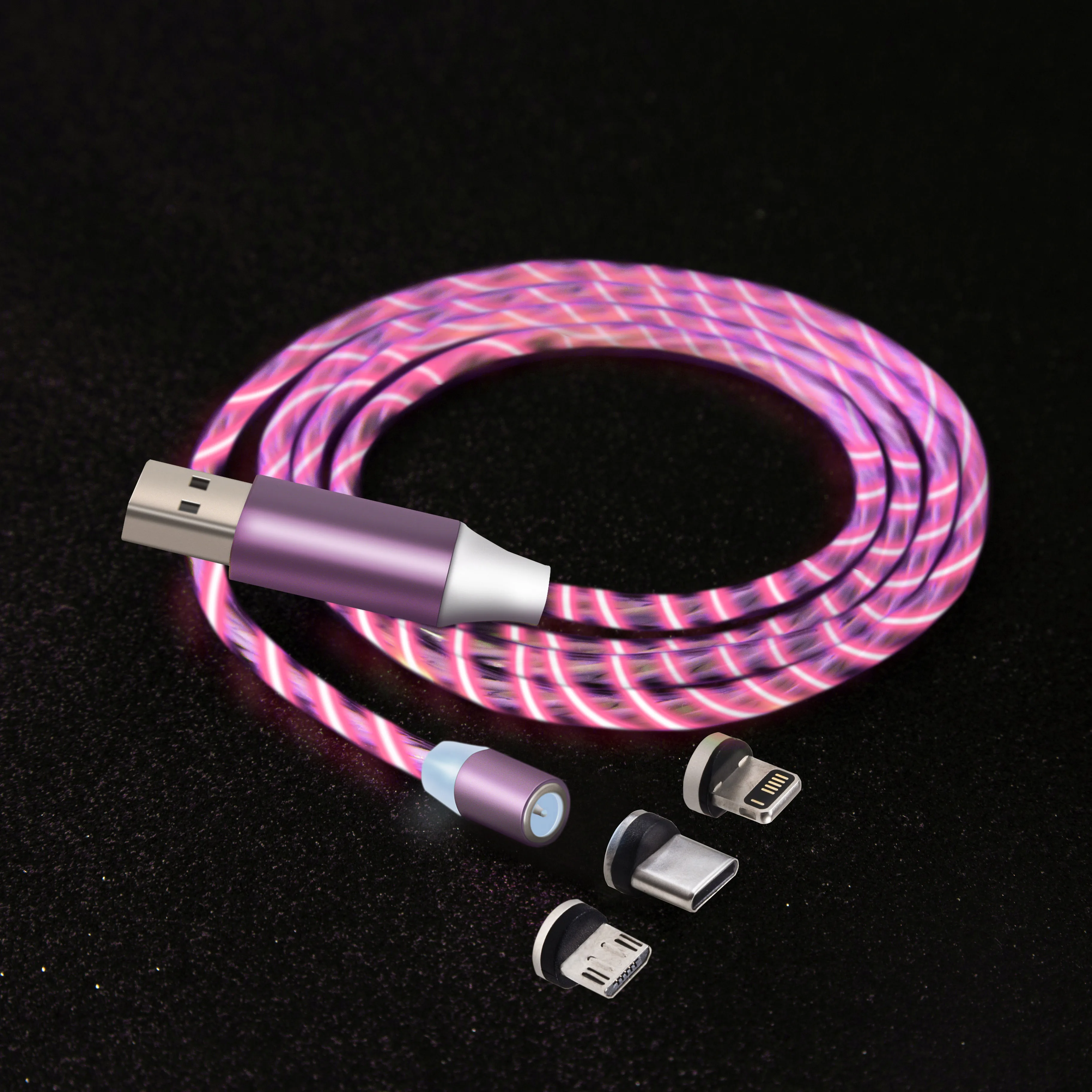 Magnetic LED Charging Cable, Luminous Charging Cable