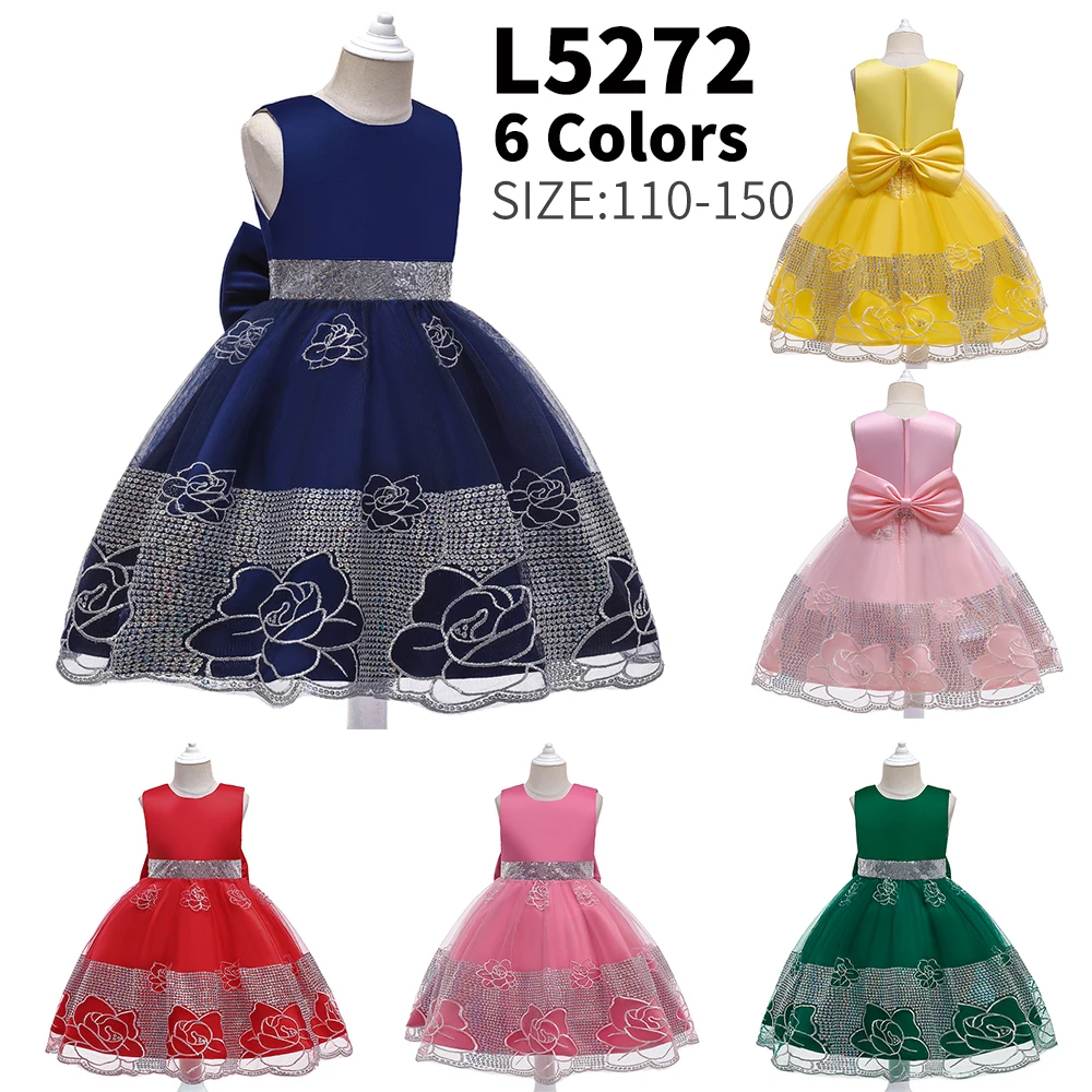 

Elegant sequins new design flower girls dresses kids wedding party wear girls birthday party dresses, Red,navy,pink,yellow,green,peach