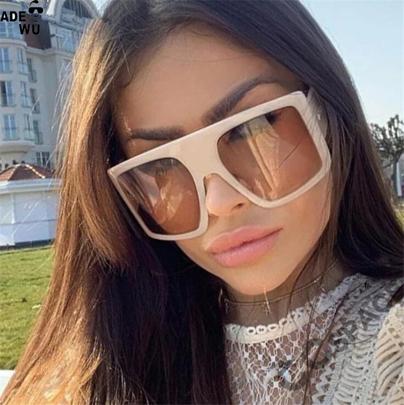 

ADE WU STY2039 Trendy Sun Glasses Oversized Square Fashionable Women Sunglasses 2020, Picture shows