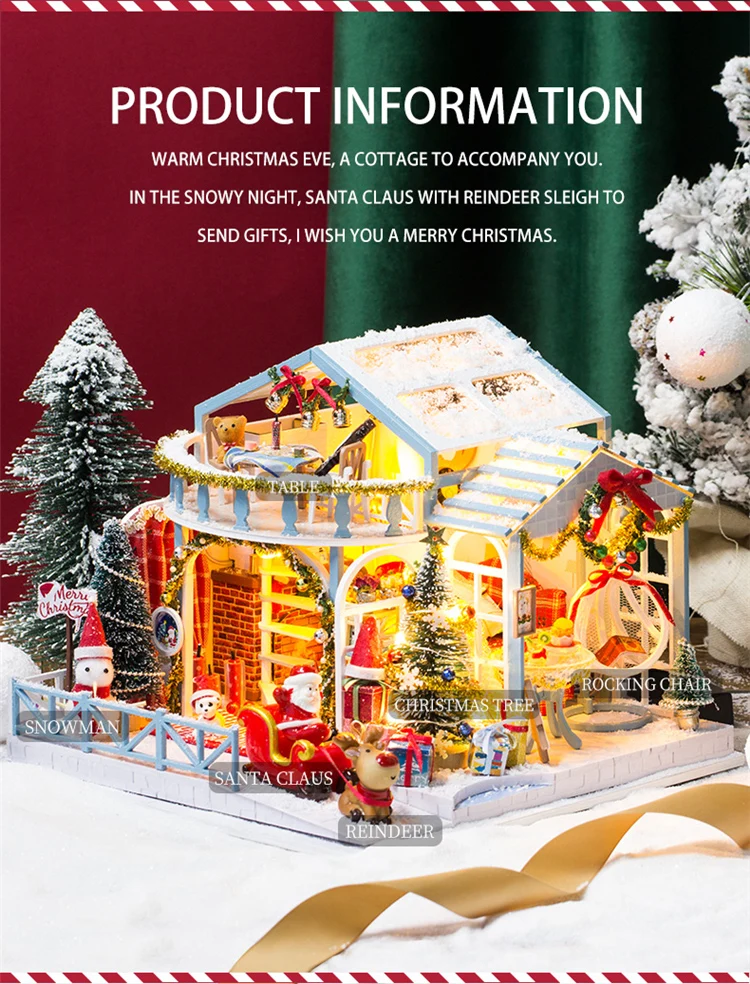 Christmas Snowy Night DIY Miniature Doll House