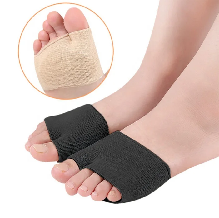 

Melenlt Metatarsal Sleeve with Gel Pads - 2 Pairs Ball of Foot Cushions with Soft Gel Fabric Compression, Skin/black