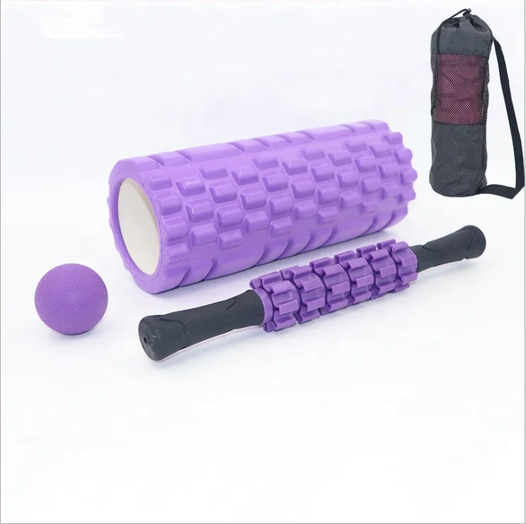 

Dropshipping Eva yoga column foam roller muscles solid hollow set massager