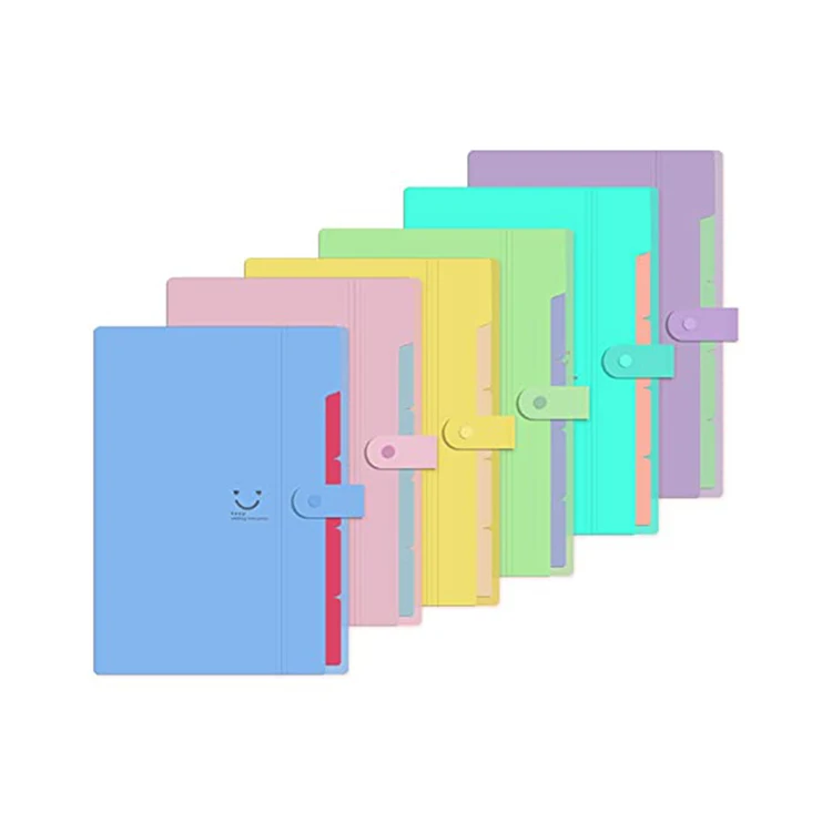 
Wholesale Custom Logo Cheap Hard Cover Document Inner Pockets PP Plastic Expanding Wallet File Case Folder With Button 