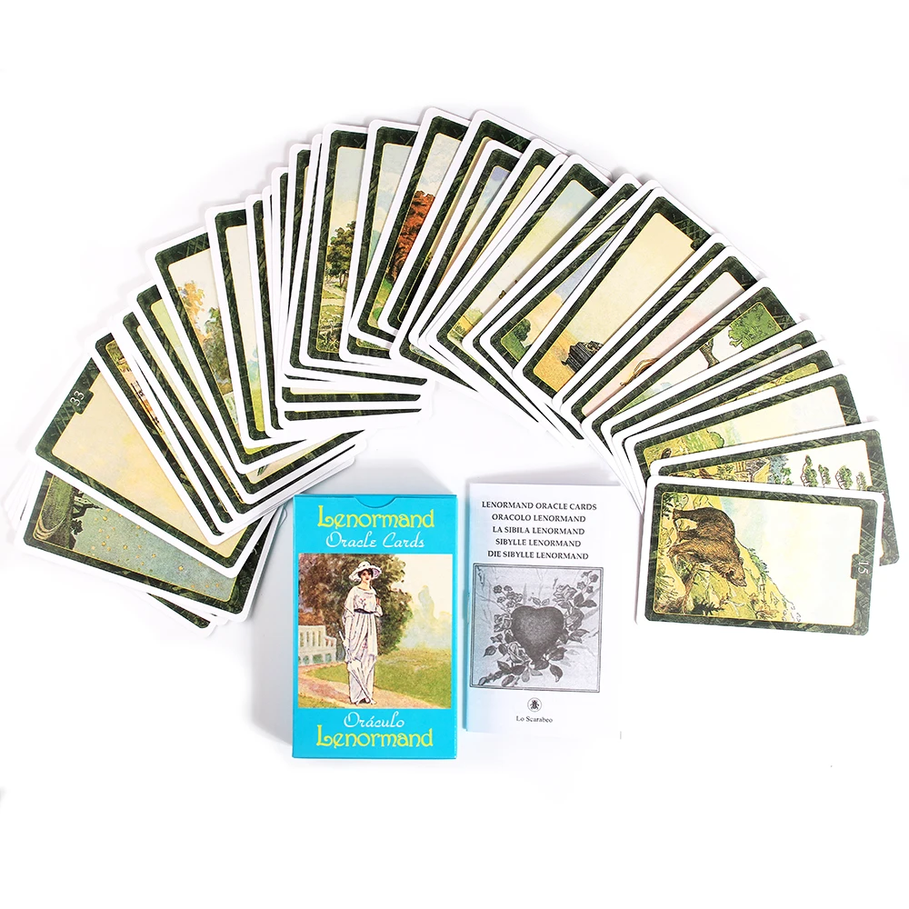 

Lenormand Oracle Tarot Cards With Guide Book Fate Divination Oracle Board Game Playing Cards Miniatures