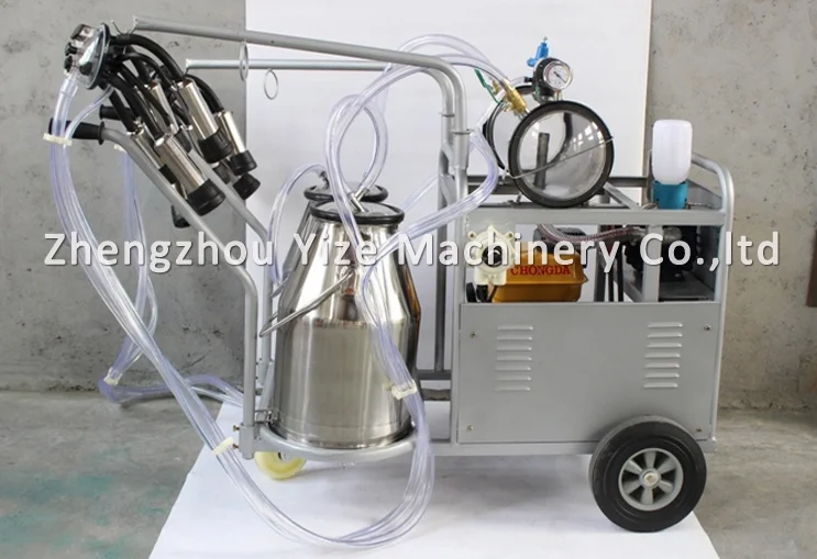 Electric Cow Milking Suction Machine With Single Or Double Buckets For