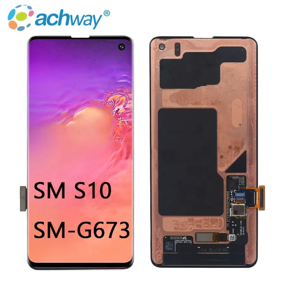 

for Samsung mobile Display Galaxy S10 Lcd Touch Screen SM-G973 AMOLED Display Touch Screen Digitizer Replacement, Black white