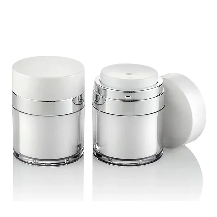 

Luxury 15g 30g 50g Empty plastic airless acrylic bottle cosmetic container vacuum pump airless acrylic jar for cream
