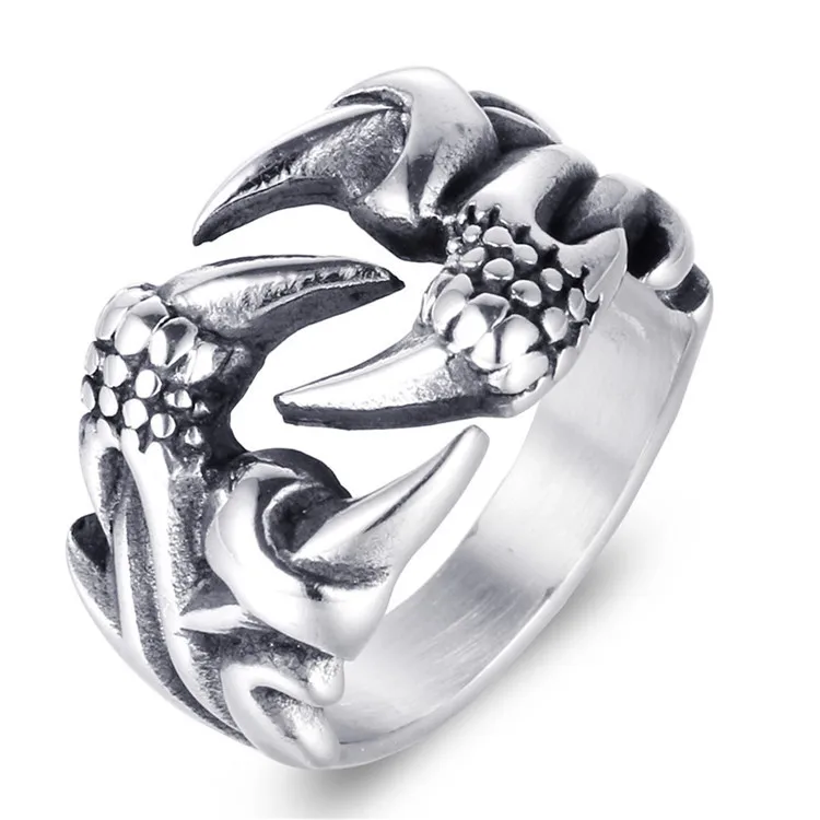 

New Dragon Claw Ring Punk Personality Fashion Trend Stainless Steel Claw Ring, Picture shows