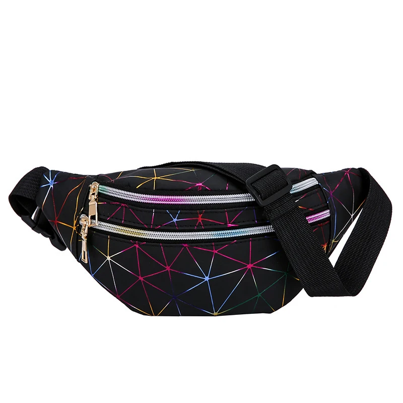 

Adjustable Party pu Waist Bag Sparkly Rave Hip Pouch Shoulder Bags Sequins Fanny Pack Disco Bum Bag, Red, black, blue;yello,green customized