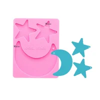 

S638 moon and stars keychain mold for customized resin craft