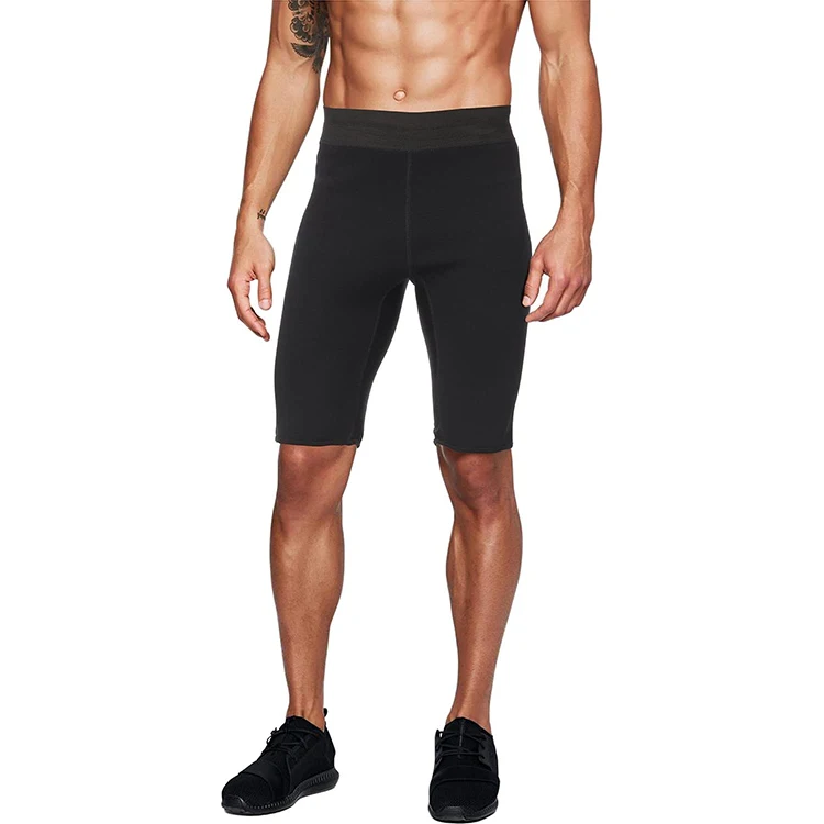 

Men's Slimming Sauna Undershirt Exercise Short Hot Neoprene Exercise Fitness Pants Leggings Fat Burning Slimming Sauna Pants, Black