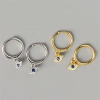 

2019 Fashion 925 Sterling Silver Plating Evil-Eyes Gemstone Hoop Earrings Fo Women