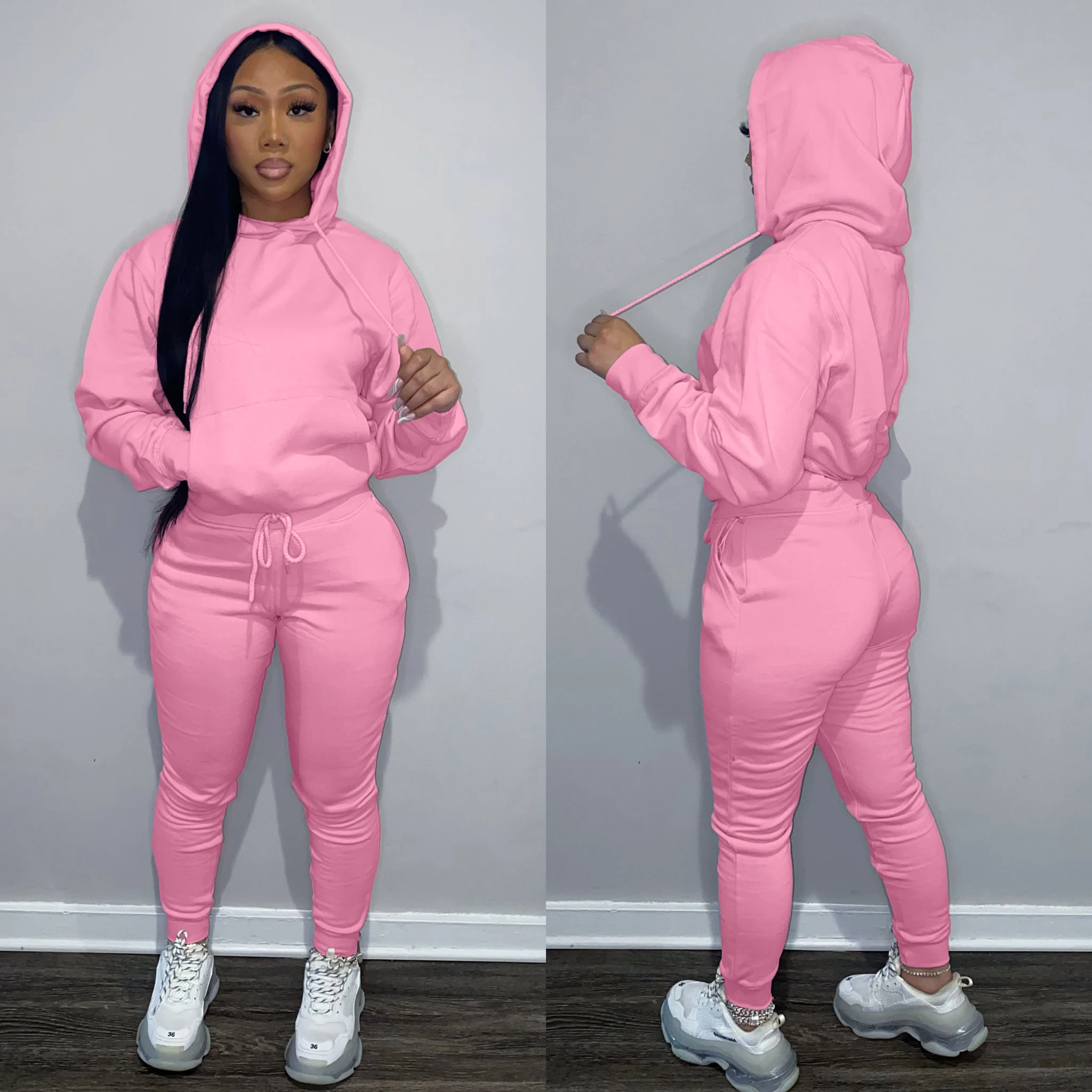

Fall Winter 2021 Women Clothes Hoodies Outfits Two Piece Pants Sets Street Wear Clothing Sweatpants And Hoodie Set Sweat Suits, Khaki,pink,yellow,red,gray,black,coffee,navy blue