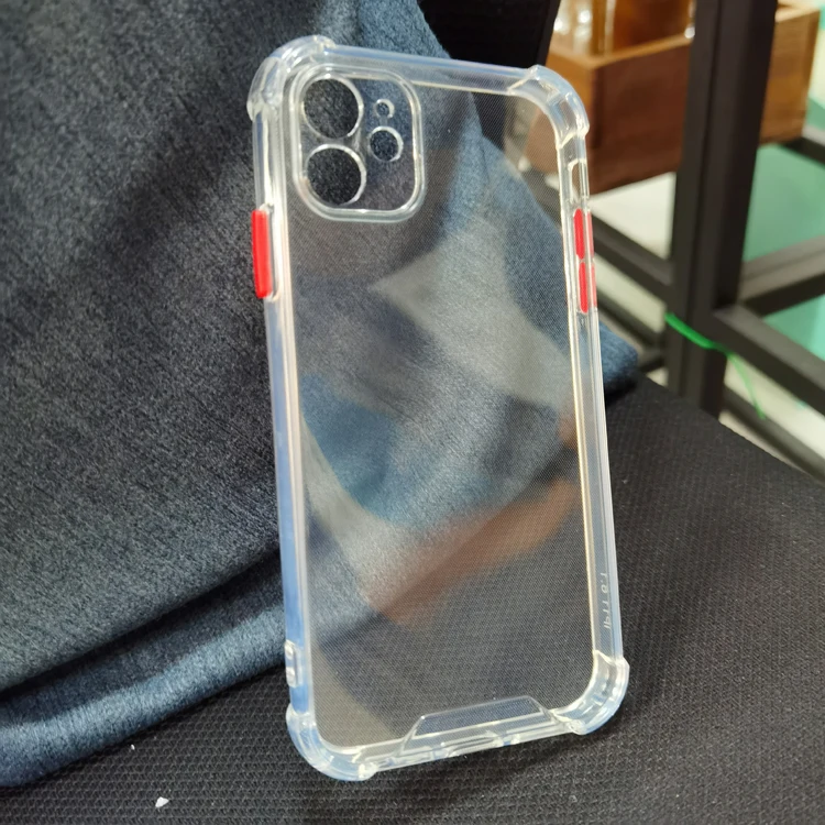 

Original 2.0mm Colorful Buttons Shockproof Bumper Clear Transparent TPU Cell Mobile Phone Back Cover Case For OnePlus 8T 1+8T