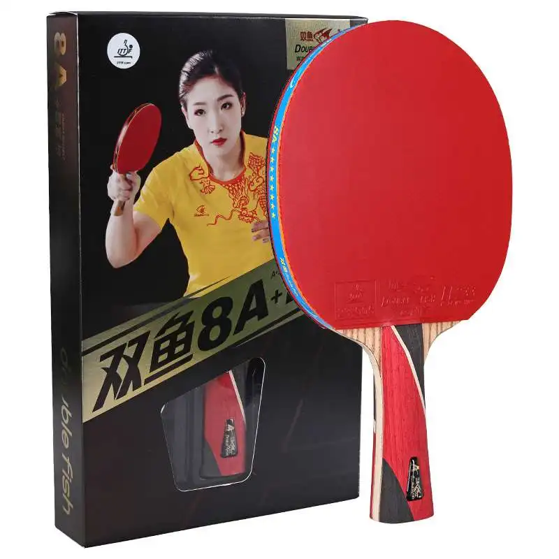 

double fish 8A+ Table tennis bats 8 star ITTF approved carbon Table tennis racket, Red+black