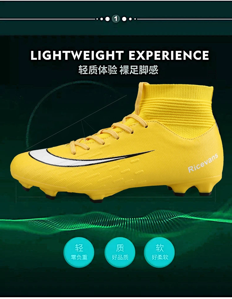 HOBIBEAR New Custom Outdoor Men Turf Soccer Boots Boy Football Spike Shoes Young Sport Shoe