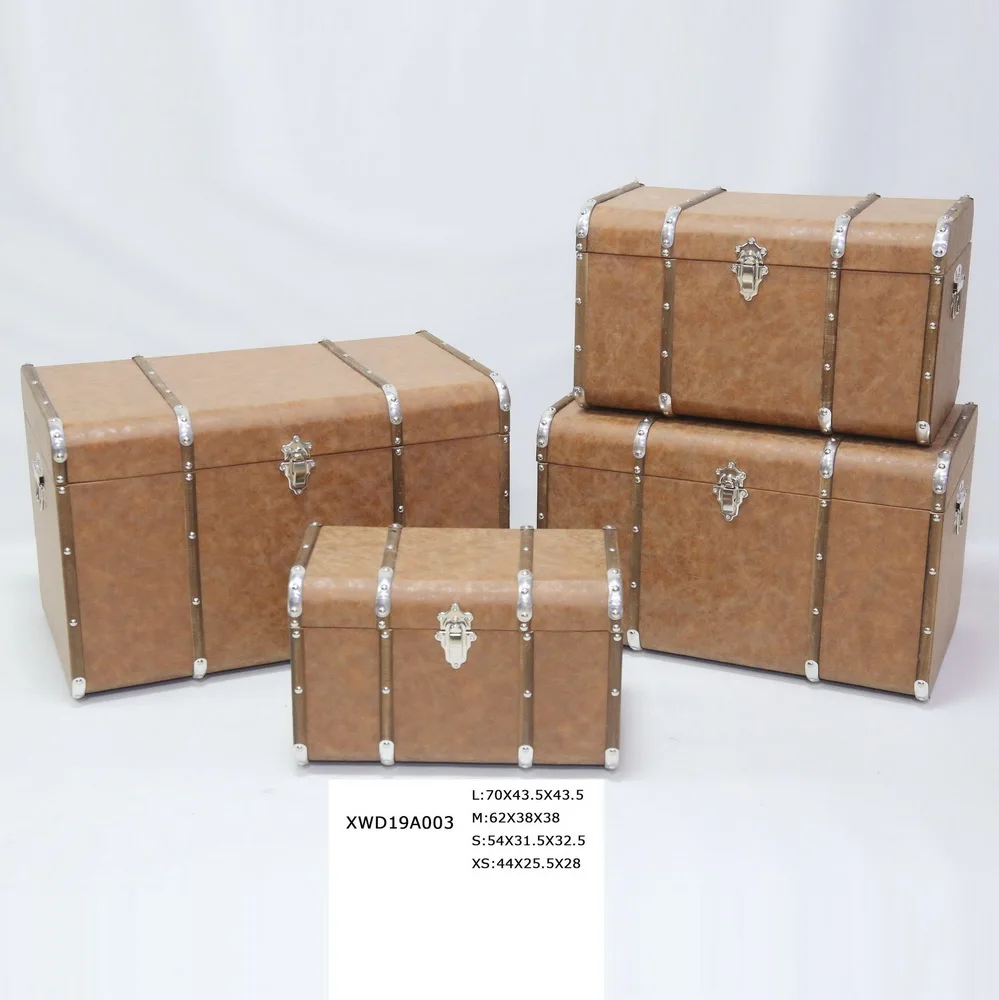 

Wooden Home large decorative storage box with studs decoration